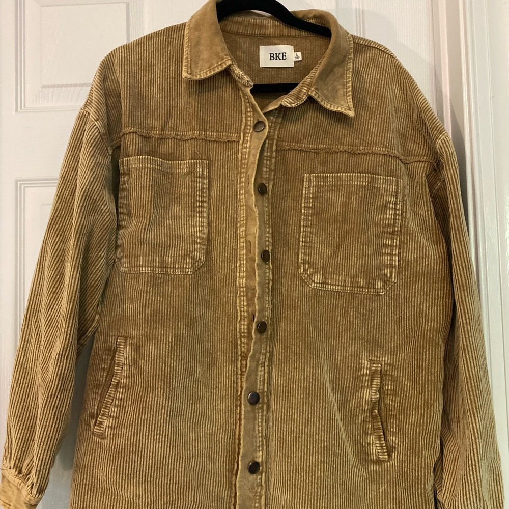 BKE Corduroy Tan Shirt Jacket Lightweight